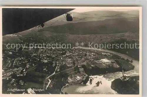 AK / Ansichtskarte Schaffhausen SH Zeppelinaufnahme mit Rheinfall Kat. Schaffhausen