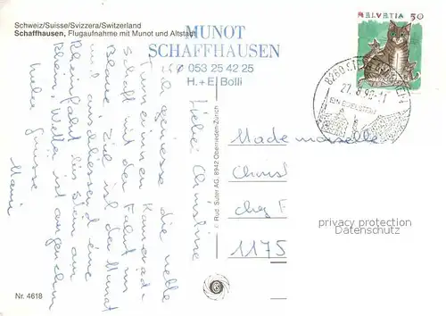 AK / Ansichtskarte Schaffhausen SH Festung Munot und Altstadt Fliegeraufnahme Kat. Schaffhausen