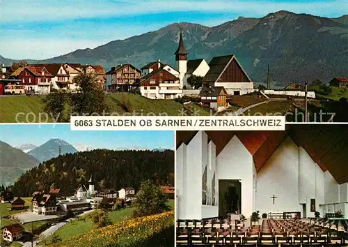 AK / Ansichtskarte Stalden OW Ortsansicht mit Kirche Innenansicht Alpen Kat. Stalden OW
