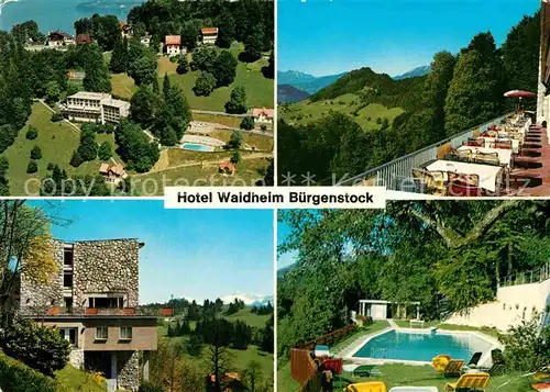 AK / Ansichtskarte Buergenstock Vierwaldstaettersee Hotel Waldheim Swimming Pool Alpenblick Kat. Buergenstock