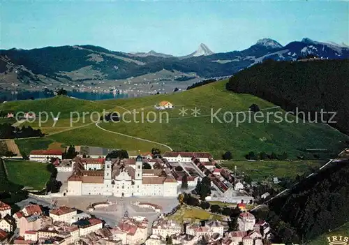 AK / Ansichtskarte Einsiedeln SZ Kloster Alpen Fliegeraufnahme Kat. Einsiedeln
