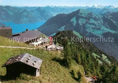 AK / Ansichtskarte Stanserhorn Bergrestaurant Panorama See Alpenkette Kat. Stanserhorn