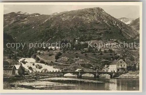 AK / Ansichtskarte Hellesylt Panorama mit Bruecke Kat. Norwegen