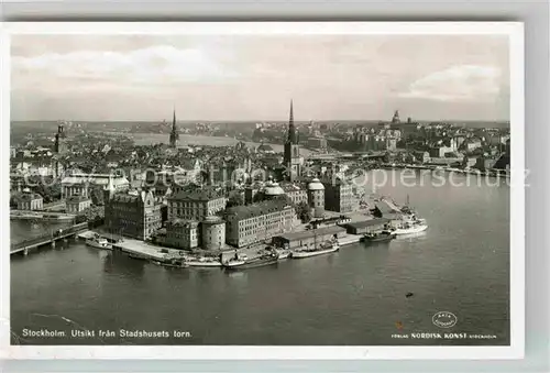 AK / Ansichtskarte Stockholm Blick vom Stadthausturm Kat. Stockholm