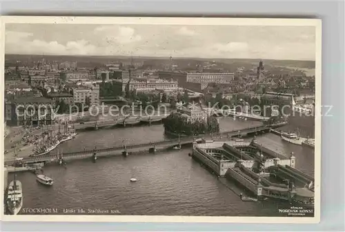 AK / Ansichtskarte Stockholm Fliegeraufnahme Hafen Kat. Stockholm