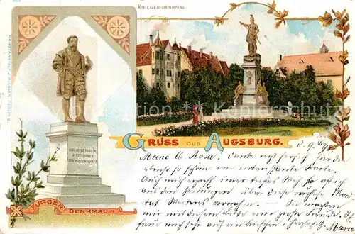 AK / Ansichtskarte Augsburg Kriegerdenkmal Fuggerdenkmal  Kat. Augsburg