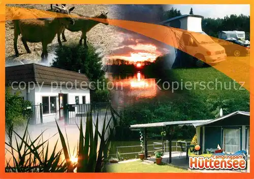 AK / Ansichtskarte Meissendorf Campingpark Huettensee Bungalow Ziegen Sonnenuntergang Kat. Winsen (Aller)