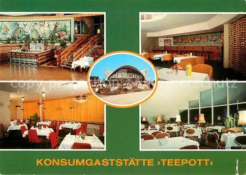 AK / Ansichtskarte Warnemuende Ostseebad Konsumgaststaette Teepott Bar Restaurant Cafe Kat. Rostock