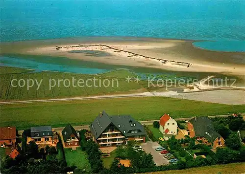 AK / Ansichtskarte Cuxhaven Duhnen Nordseebad Fliegeraufnahme Ferienwohnungen Nige Wark