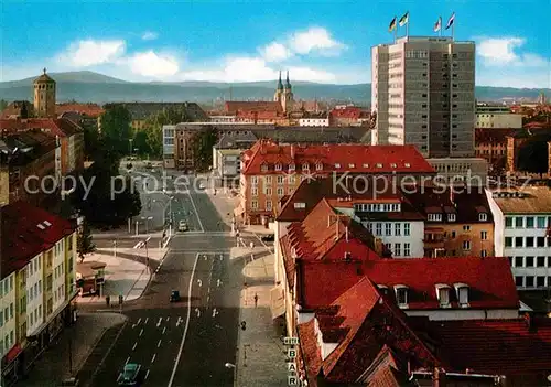 AK / Ansichtskarte Bayreuth Fliegeraufnahme mit Luitpoldplatz und Rathaus Kat. Bayreuth