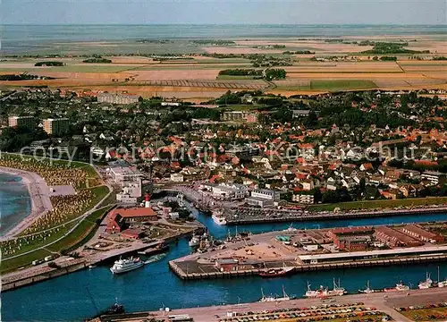 AK / Ansichtskarte Buesum Nordseebad Fliegeraufnahme Hafen Kat. Buesum