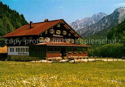 AK / Ansichtskarte Hinterstein Bad Hindelang Berggasthaus Giebelhaus