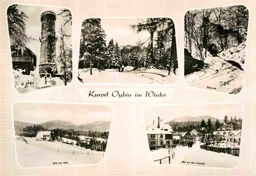 AK / Ansichtskarte Oybin Aussichtsturm Panorama Blick vom Hain Hochwaldturm Burgruine Kat. Kurort Oybin