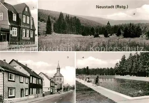 AK / Ansichtskarte Neustadt Rennsteig Landschaftspanorama FDGB Erholungsheim Am Kammweg Ochsenbachtal Rennsteigstrasse Schwimmbad Kat. Neustadt Rennsteig