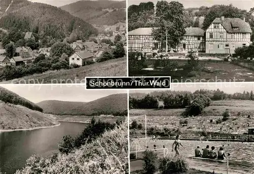 AK / Ansichtskarte Schoenbrunn Schleusegrund Erholungsheim Zur Huette Talsperre Schwimmbad Kat. Schleusegrund