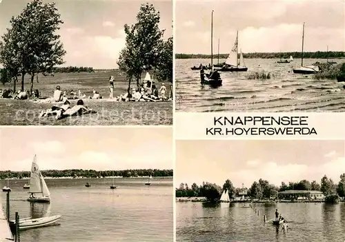 AK / Ansichtskarte Knappensee Oberlausitz Badestrand Segeln Kat. Lohsa