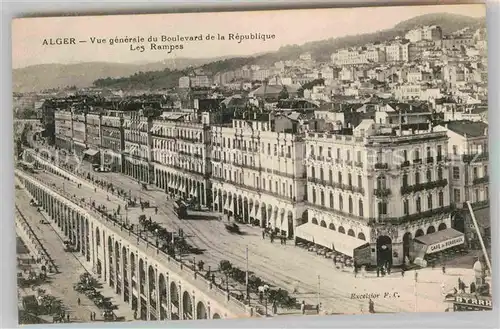 AK / Ansichtskarte Alger Algerien Vue generale du Boulevard de la Republique Les Rampes