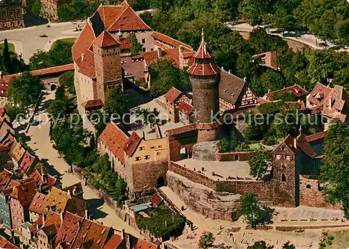 AK / Ansichtskarte Nuernberg Fliegeraufnahme mit Burg Erbauer Kaiser Konrad der 1. Kat. Nuernberg