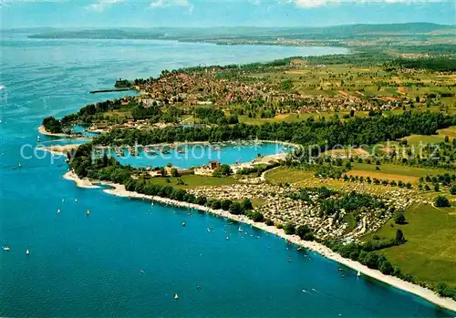 AK / Ansichtskarte Goehren Ruegen Fliegeraufnahme mit Camping und Hafen Kat. Goehren Ostseebad Ruegen