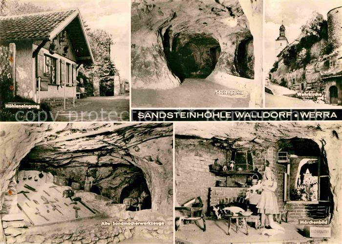 Walldorf Meiningen Sandsteinhoehle Walldorf Maerchenbild Kat. Walldorf