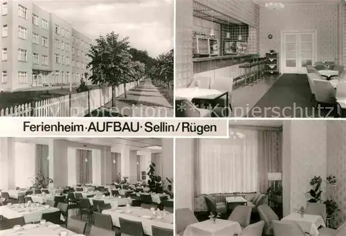 AK / Ansichtskarte Sellin Ruegen Ferienheim Aufbau Speisesaal Bar Kat. Sellin Ostseebad