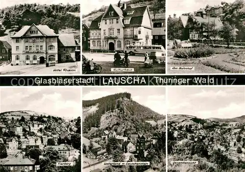 AK / Ansichtskarte Lauscha Hotel Kulturhaus Bahnhof Tierberg Unterland mit Lauschenstein Kat. Lauscha