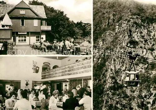 AK / Ansichtskarte Thale Harz Berghotel Rosstrappe Rosstrappenfelsen Schwebebahn zum Hexentanzplatz Kat. Thale