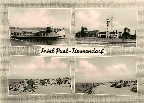 AK / Ansichtskarte Timmendorf Insel Poel Dampfer Leuchtturm Strand Kat. Insel Poel