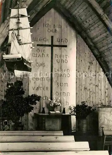 AK / Ansichtskarte Ahrenshoop Ostseebad Kirche Innenansicht Segelschiff Modell Kat. Ahrenshoop