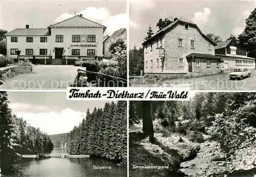 AK / Ansichtskarte Dietharz Tambach Gaststaette Felsenthal Waldgaststaette Am Nesselberg Talsperre Schmalwassergrund Waldpartie Kat. Tambach Dietharz