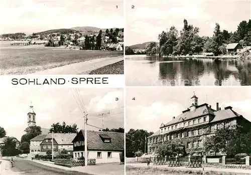 AK / Ansichtskarte Sohland Spree Teilansicht Stausee Bootsstation Markt Polytechnische Oberschule Gerhart Hauptmann Kat. Sohland Spree