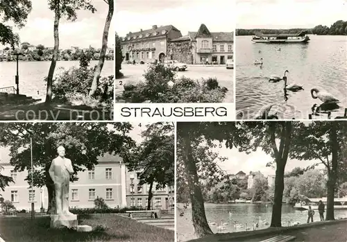 AK / Ansichtskarte Strausberg Brandenburg Straussee Grosse Strasse Faehre Leninplatz Denkmal Kat. Strausberg