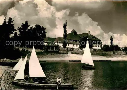 AK / Ansichtskarte Talsperre Malter HO Hotel Haus Seeblick Segeln