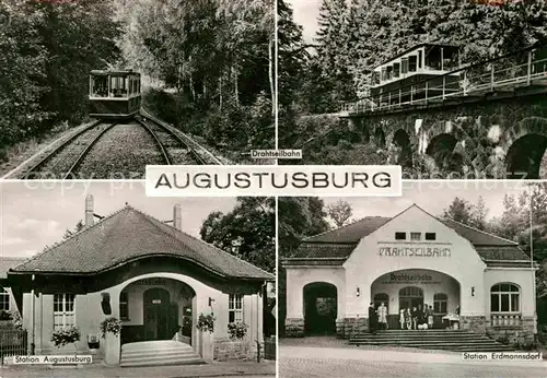 AK / Ansichtskarte Augustusburg Drahtseilbahn Station Augustusburg und Erdmannsdorf Kat. Augustusburg