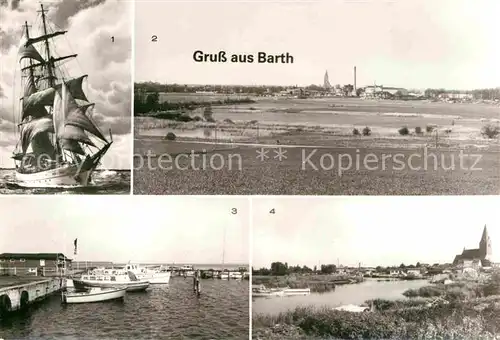 AK / Ansichtskarte Barth Segelschulschiff Wilhelm Pieck Panorama Blick zur Stadt Segelboothafen Kat. Barth
