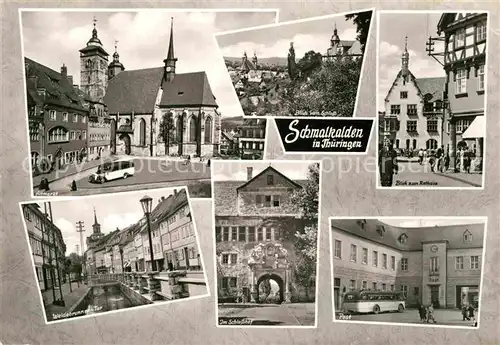 AK / Ansichtskarte Schmalkalden Altmarkt Schloss Schlosshof Rathaus Post Weidebrunner Tor Kat. Schmalkalden