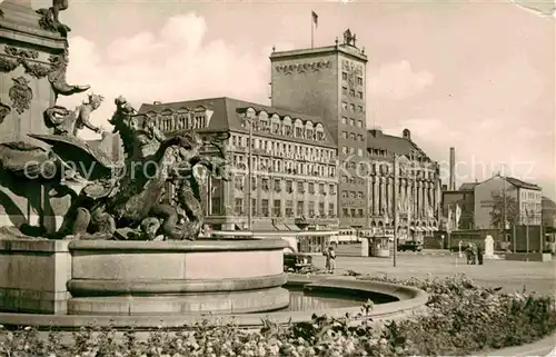AK / Ansichtskarte Leipzig Karl Marx Platz Hochhaus Mendebrunnen Kat. Leipzig