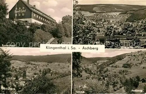 AK / Ansichtskarte Klingenthal Vogtland Panorama Blick zum Aschberg Sporthotel Steindoebra Kat. Klingenthal Sachsen