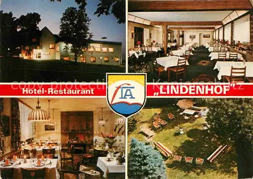 AK / Ansichtskarte Sundern Sauerland Hotel Lindenhof Gastraum Speisesaal Garten Kat. Sundern (Sauerland)
