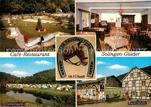 AK / Ansichtskarte Glueder Solingen Restaurant Bauernstube Minigolf Campingplatz  Kat. Solingen
