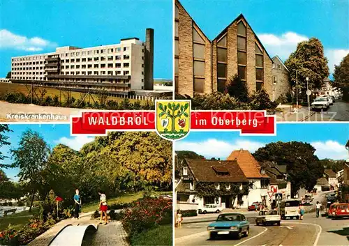 AK / Ansichtskarte Waldbroel Kreiskrankenhaus Minigolf Kirche Teilansicht  Kat. Waldbroel