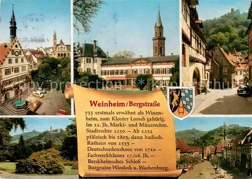 AK / Ansichtskarte Weinheim Bergstrasse Stadtansichten  Kat. Weinheim