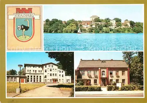 AK / Ansichtskarte Strausberg Brandenburg Stadtwappen Straussee Jugendklubhaus Heimatmuseum Kat. Strausberg