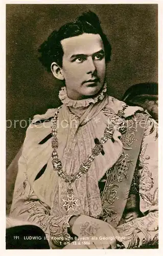 AK / Ansichtskarte Adel Bayern Ludwig II. als Georgritter 1886 Kat. Koenigshaeuser