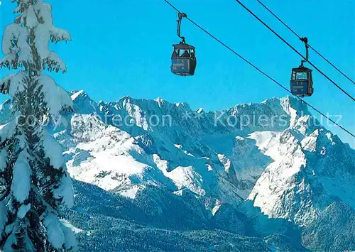 AK / Ansichtskarte Seilbahn Wankbahn Garmisch Partenkirchen Zugspitzgruppe  Kat. Bahnen