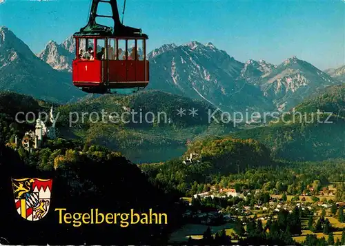 AK / Ansichtskarte Seilbahn Tegelberg Koenigsschloesser Alpsee  Kat. Bahnen