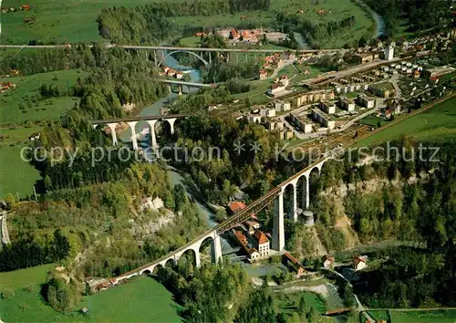 AK / Ansichtskarte St Gallen SG Fliegeraufnahme Sitterbruecken mit Viadukt  Kat. St Gallen