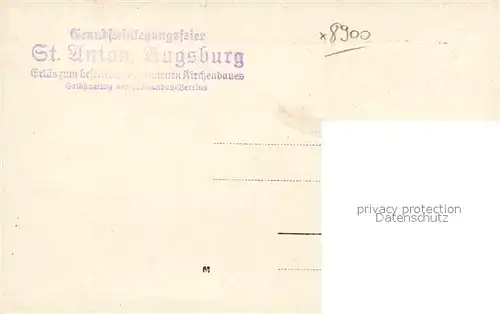 AK / Ansichtskarte Augsburg Grundsteinlegungsfeier St. Anton  Kat. Augsburg