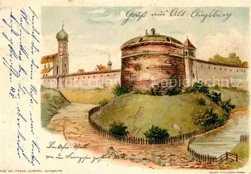 AK / Ansichtskarte Augsburg Kuenstlerkarte Festung  Kat. Augsburg