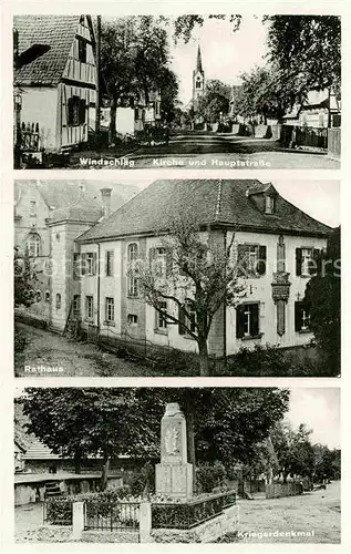 AK / Ansichtskarte Windschlaeg Kirche Hauptstrasse Rathaus Kriegerdenkmal  Kat. Offenburg